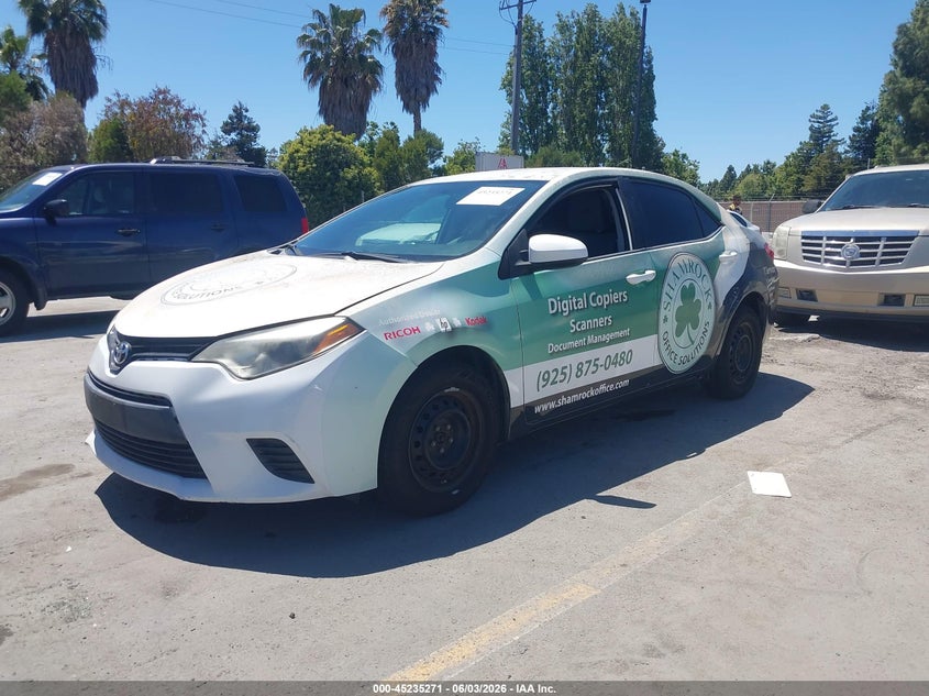 Vin: 5yfburhe9gp383843, lot: 45733062, toyota corolla l 20162