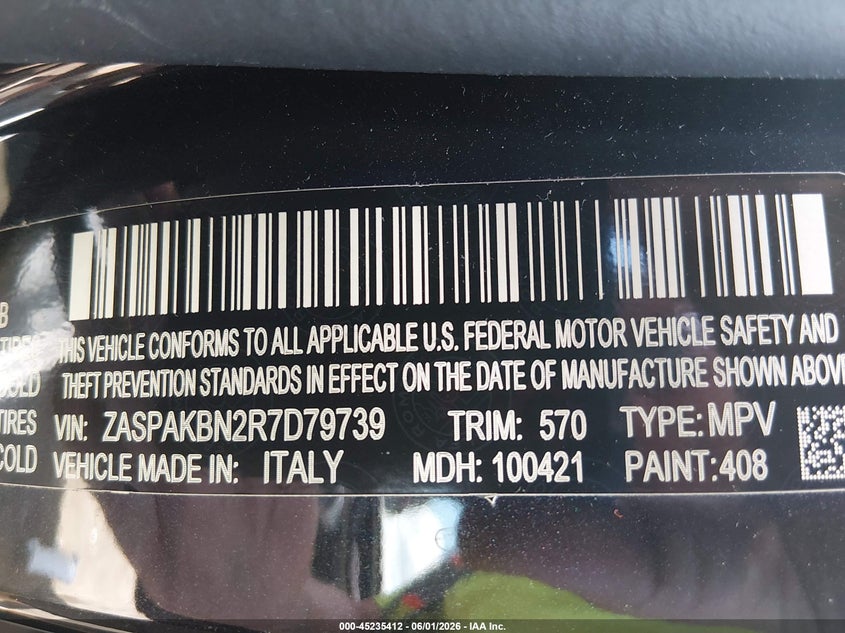 2024 Alfa Romeo Stelvio Ti Awd VIN: ZASPAKBN2R7D79739 Lot: 45235412