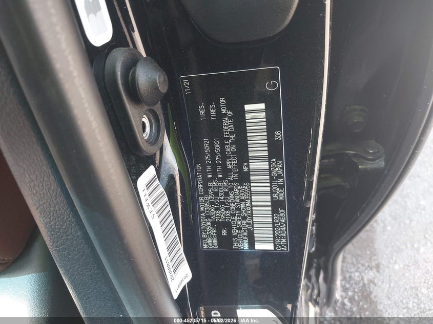 2021 Lexus Lx 570 Three-Row VIN: JTJDY7AX0M4355955 Lot: 45235715