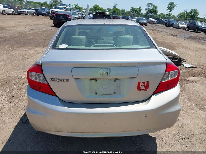 2012 Honda Civic 1.8 Ex silver Lot 111045235881 Vin 19XFB2F84CE391310