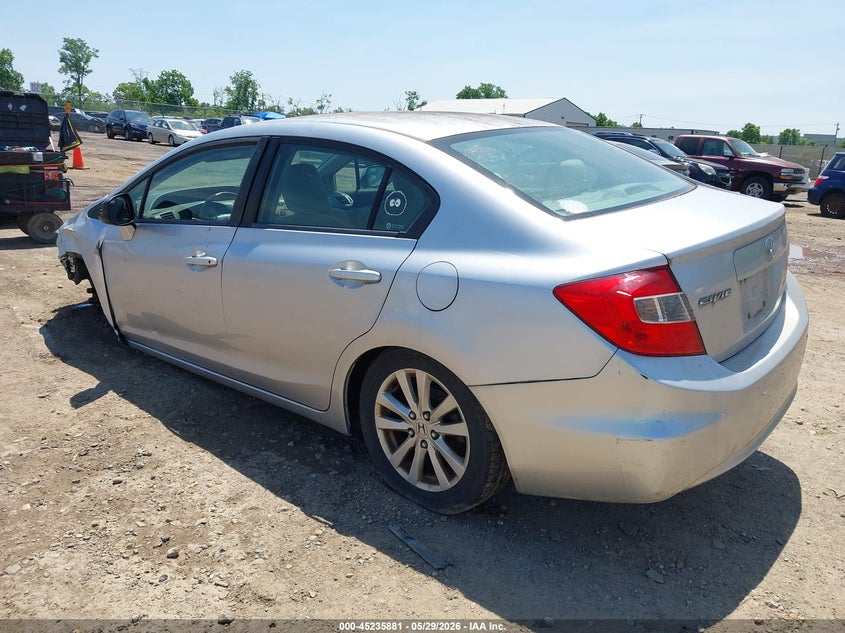 2012 Honda Civic 1.8 Ex silver Lot 111045235881 Vin 19XFB2F84CE391310