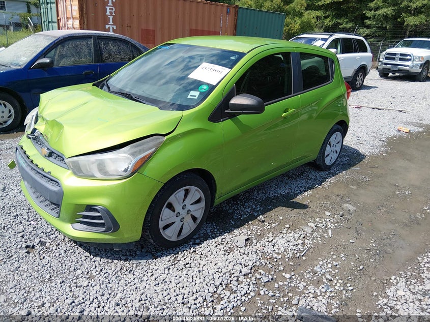 Vin: kl8cb6sa2gc589957, lot: 45733682, chevrolet spark ls cvt 20162