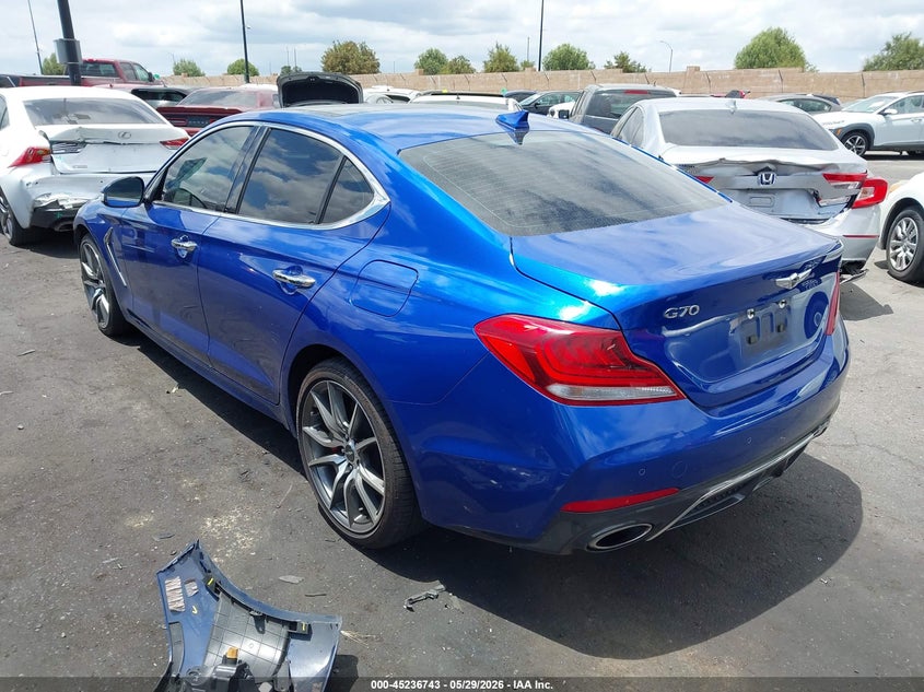 Vin: kmtg74le1lu046346, lot: 45734534, genesis g70 3.3t rwd 20203