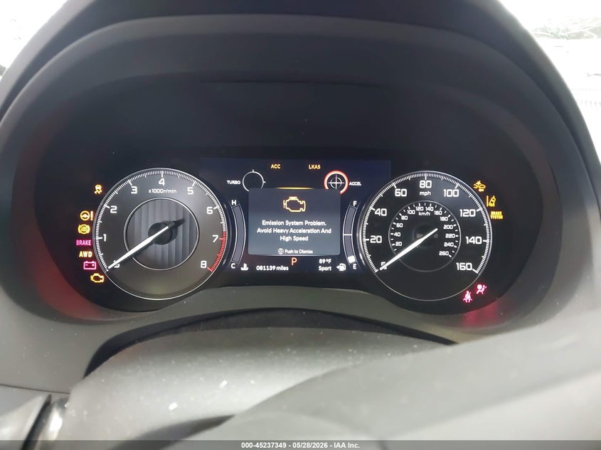 2020 Acura Rdx Standard VIN: 5J8TC2H38LL012836 Lot: 45237349