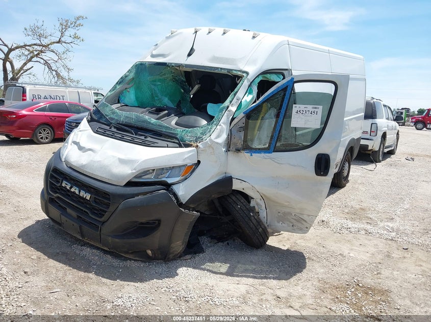 Vin: 3c6lrvdg2re122507, lot: 45735242, ram promaster 2500 tradesman high roof 159 wb w/pass seat 20242