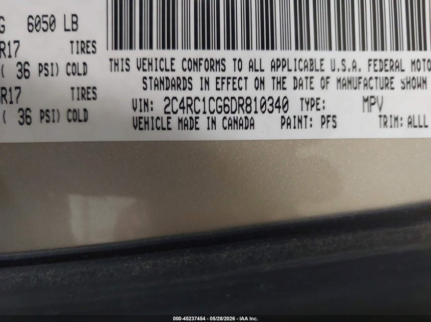 2013 Chrysler Town & Country Touring-L VIN: 2C4RC1CG6DR810340 Lot: 45237454
