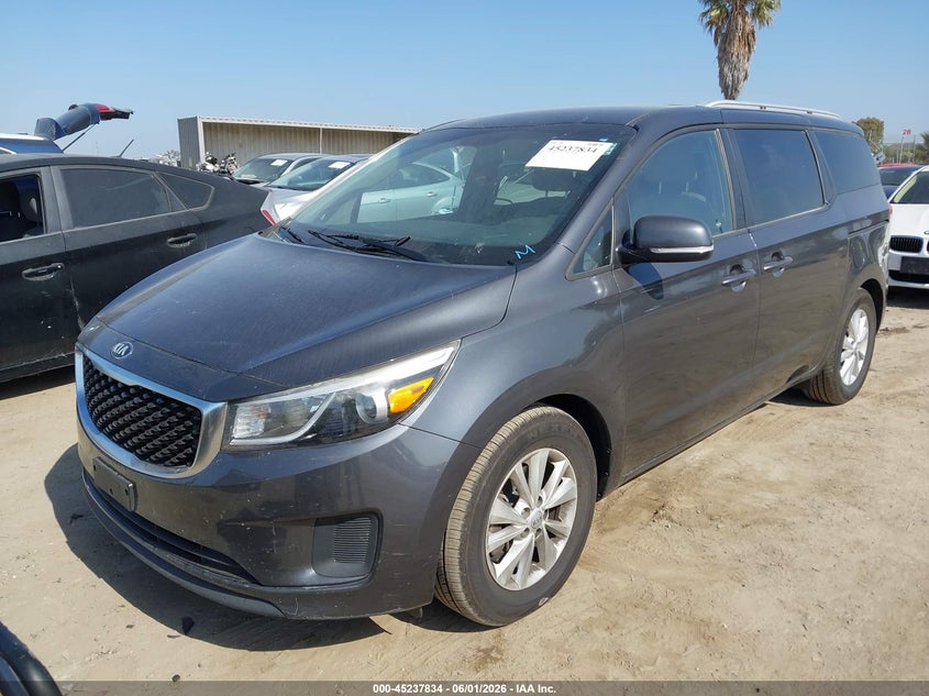 Vin: kndmb5c19g6113904, lot: 45735625, kia sedona lx 20162