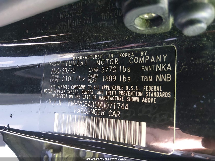 2021 Hyundai Venue Sel VIN: KMHRC8A35MU071744 Lot: 45238367