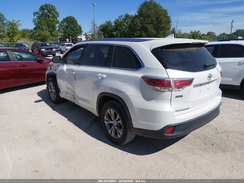 Vin: 5tdkkrfh4es037982, lot: 45736292, toyota highlander xle v6 20143