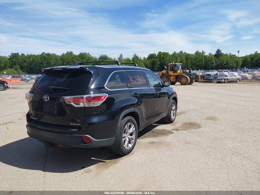 Vin: 5tdjkrfh2es054565, lot: 45737197, toyota highlander xle v6 20144
