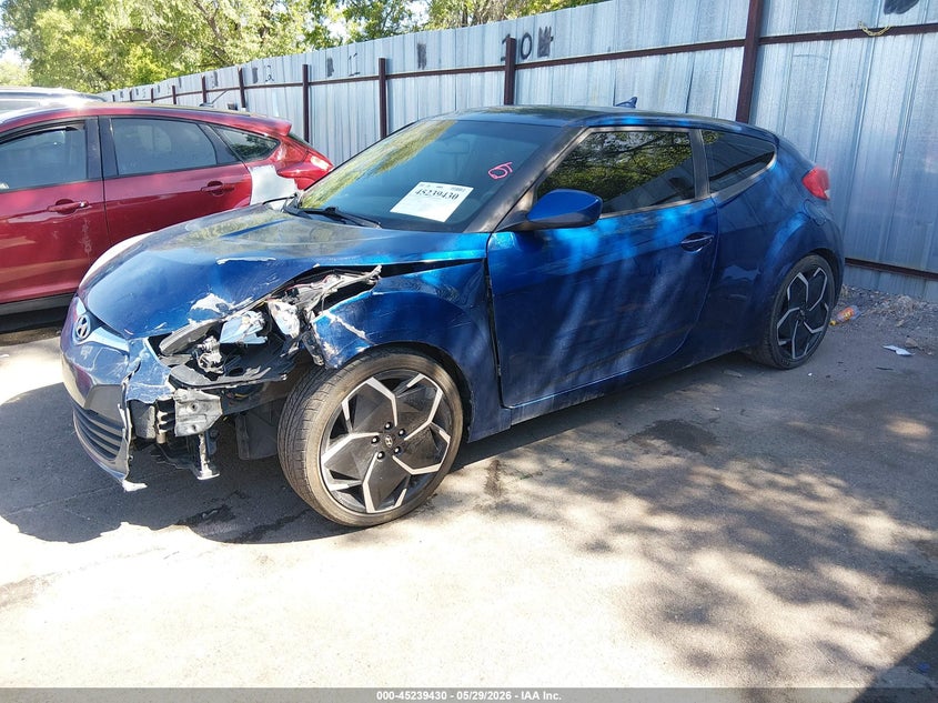 Vin: kmhtc6ad7gu290289, lot: 45737221, hyundai veloster 20162