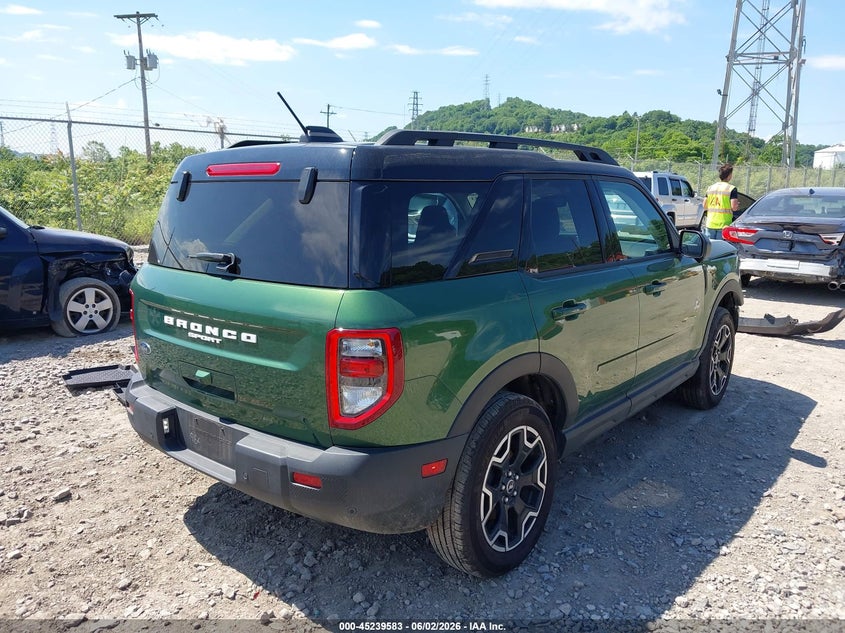 Vin: 3fmcr9cnxsre00984, lot: 45737374, ford bronco sport outer banks 20254