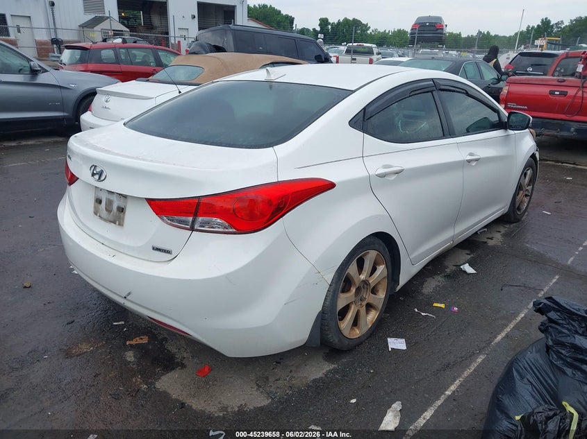 2012 Hyundai Elantra 1.8 Limited white Lot 111045239658 Vin 5NPDH4AEXCH146103