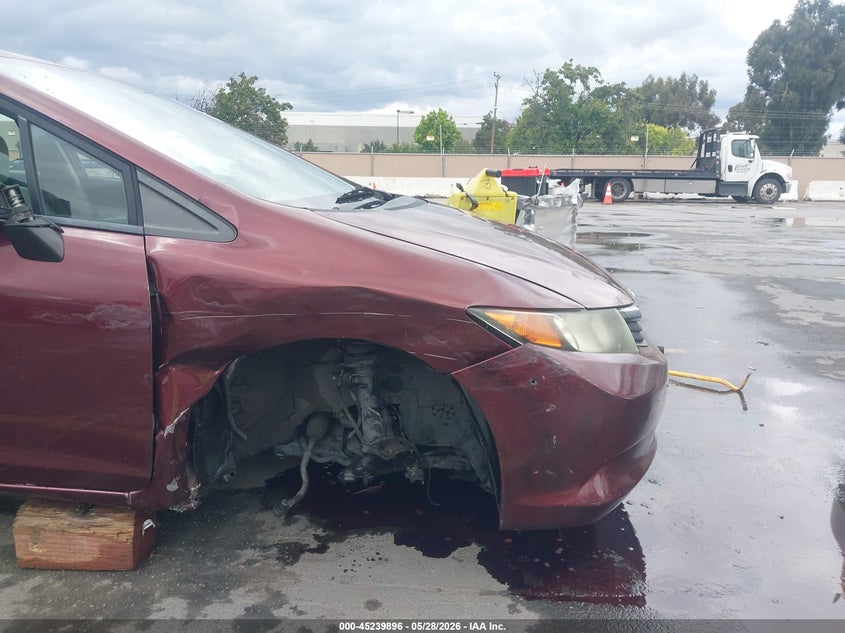 2012 Honda Civic 1.8 Lx brown Lot 111045239896 Vin 19XFB2F5XCE384092