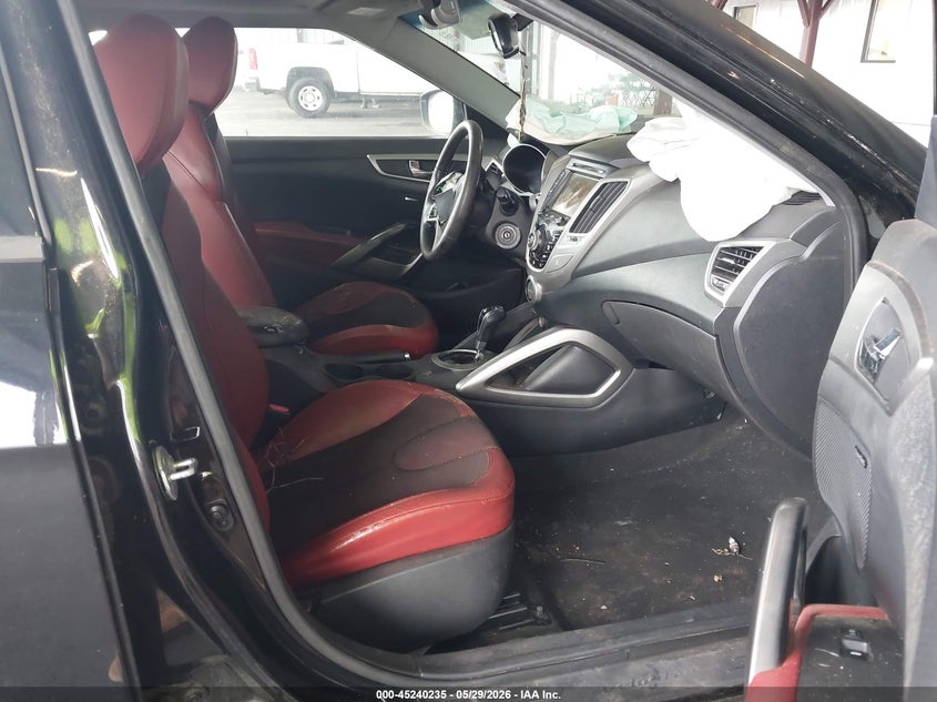 KMHTC6AD0CU079638 2012 Hyundai Veloster 1.6 Base W Red Black black