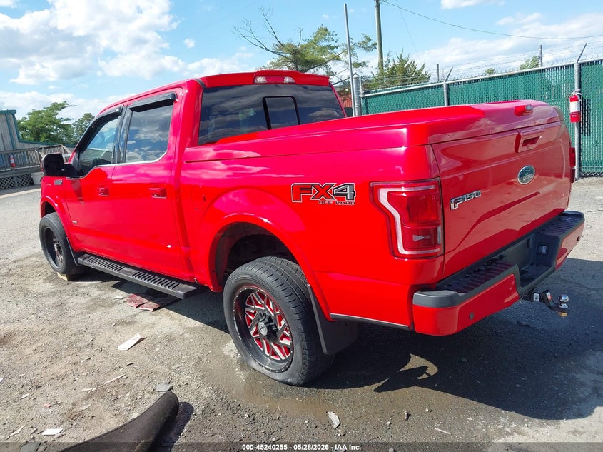 Vin: 1ftew1eg8ffa51767, lot: 45738045, ford f-150 lariat 20153