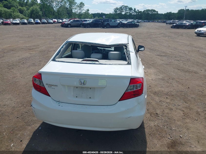 2012 Honda Civic 1.8 Lx white Lot 111045240420 Vin 19XFB2F52CE344573