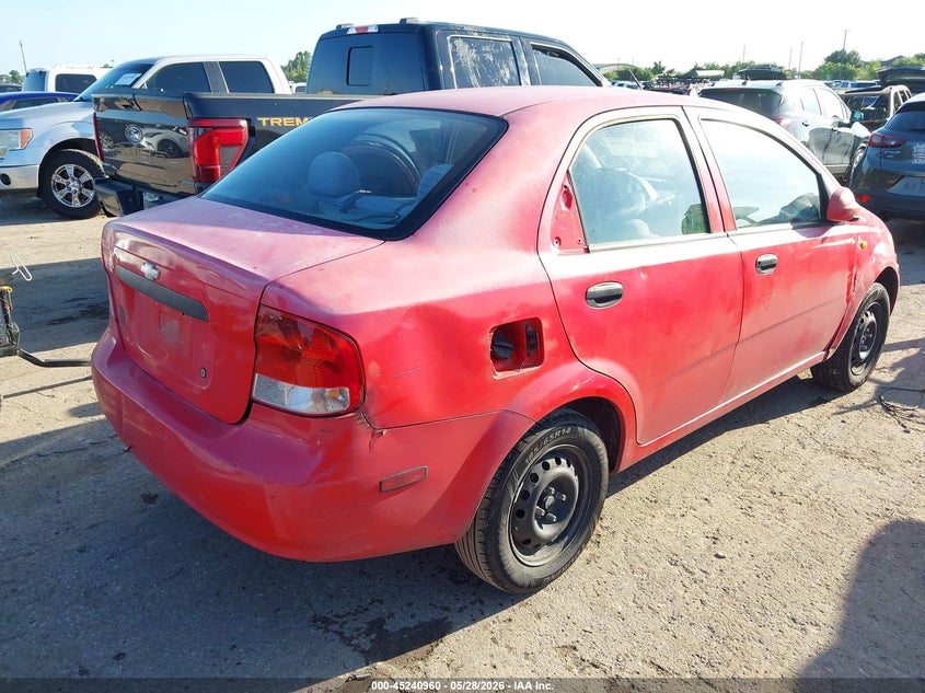 2004 CHEVROLET AVEO SEDAN 1.6L I-4 DOHC, 103HP