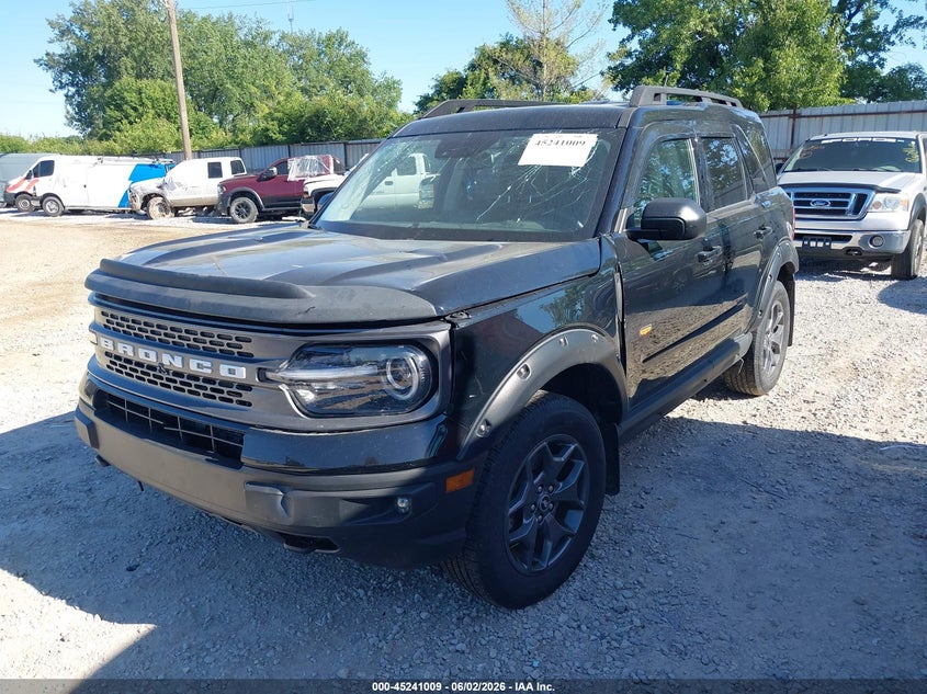 Vin: 3fmcr9d90prd05357, lot: 45738800, ford bronco sport badlands 20232
