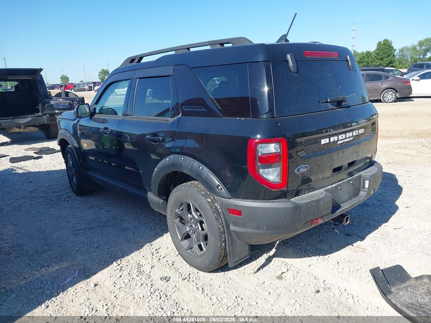 Vin: 3fmcr9d90prd05357, lot: 45738800, ford bronco sport badlands 20233