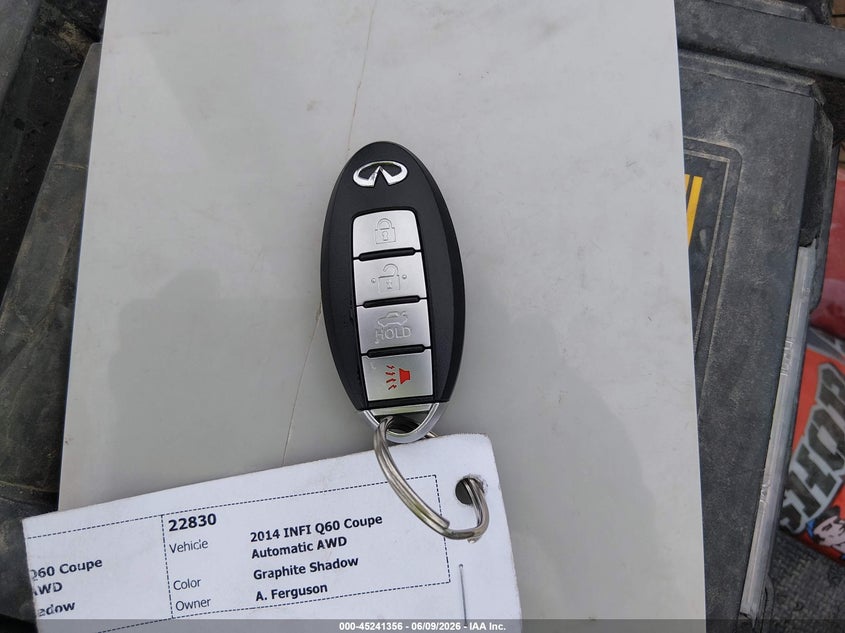 2014 Infiniti Q60 VIN: JN1CV6EL0EM130836 Lot: 45241356