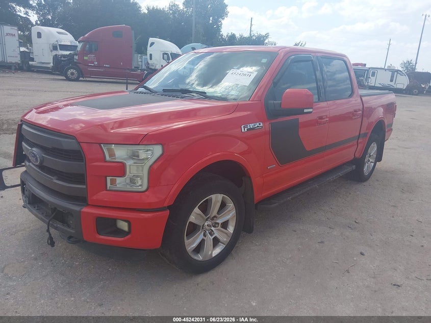 Vin: 1ftew1eg5ffb51101, lot: 45739822, ford f-150 lariat 20152