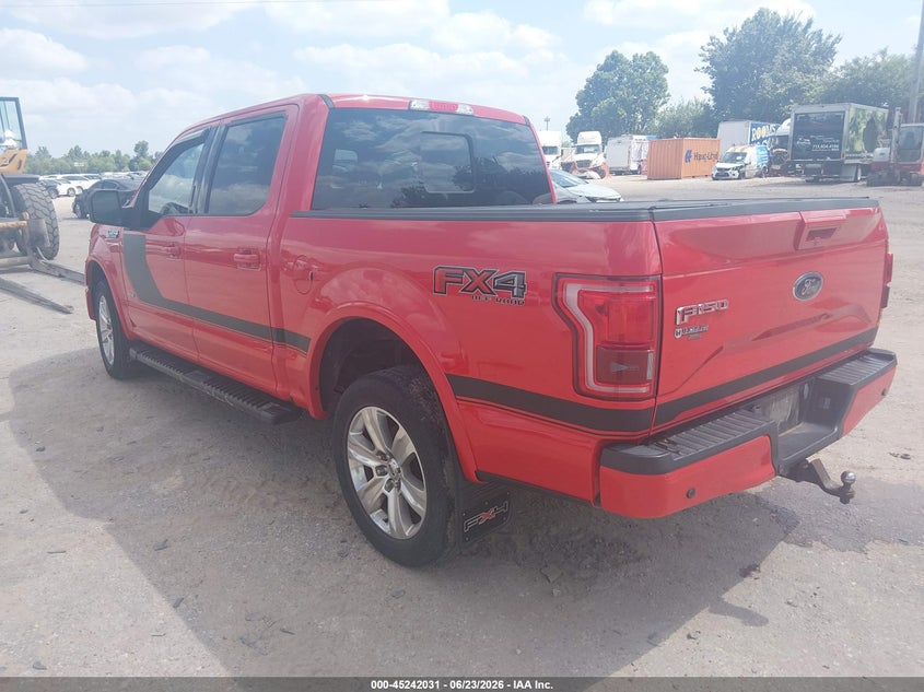 Vin: 1ftew1eg5ffb51101, lot: 45739822, ford f-150 lariat 20153