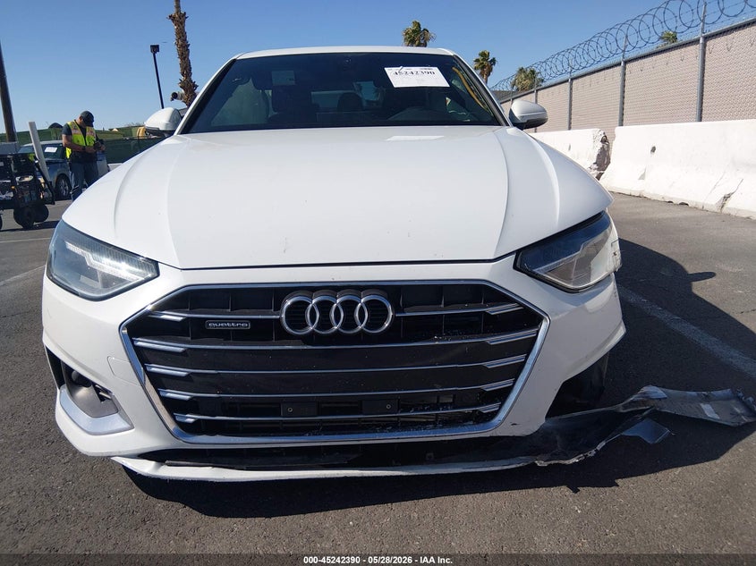 2022 AUDI A4 SEDAN 2.0L I-4 DI, DOHC, VVT, TURBO, 201HP