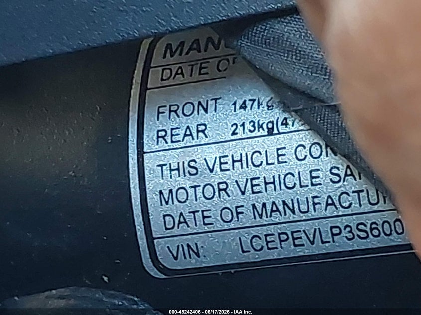 VIN: LCEPEVLP3S6001696 2025 CF MOTO 675SS