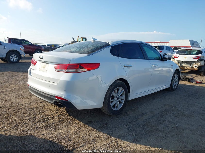 Vin: 5xxgt4l34jg244897, lot: 45740399, kia optima lx 20184