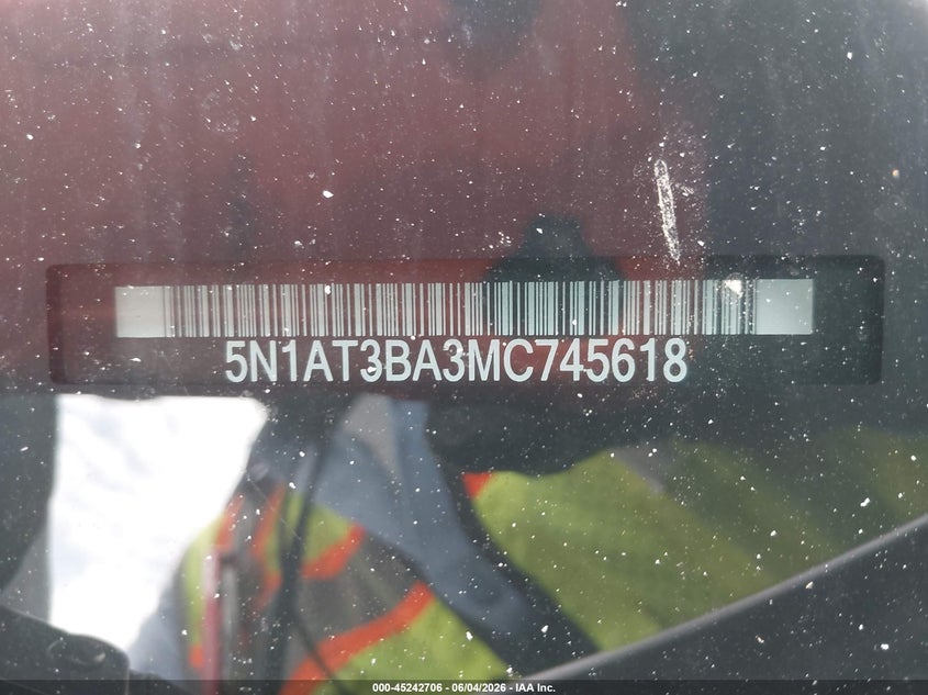 2021 Nissan Rogue Sv Fwd VIN: 5N1AT3BA3MC745618 Lot: 45242706