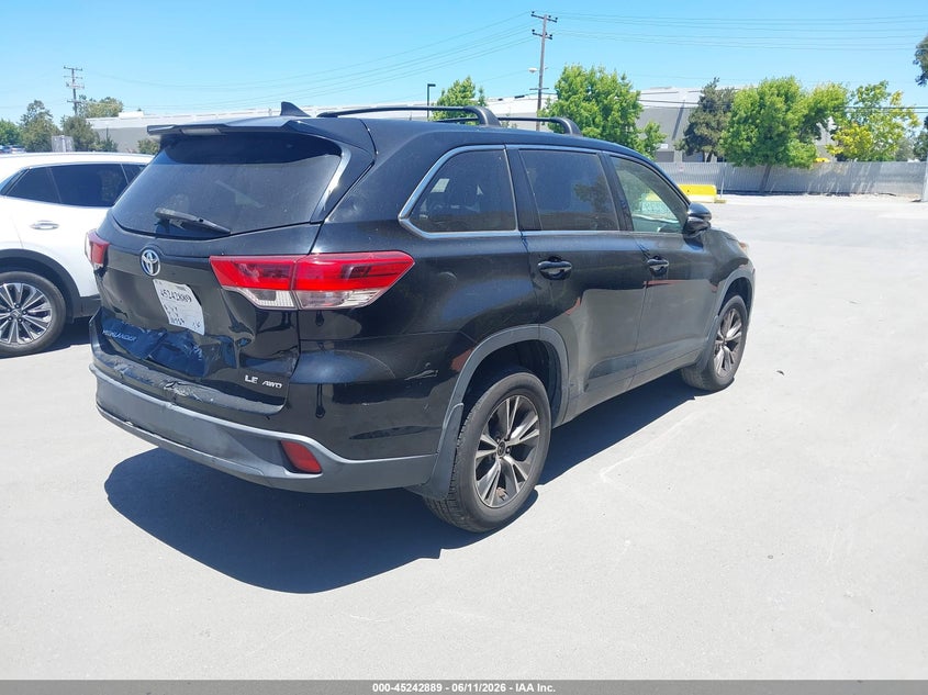 Vin: 5tdbzrfh7hs443691, lot: 45740680, toyota highlander le plus 20174