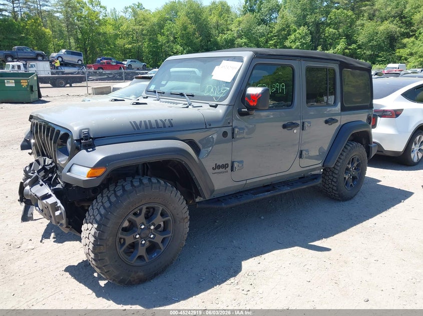 Vin: 1c4hjxdn7nw167040, lot: 45740710, jeep wrangler unlimited willys sport 4x4 20222