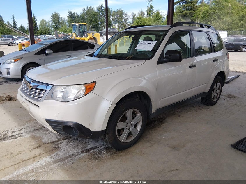 2012 Subaru Forester 2.5 2.5X white Lot 111045242988 Vin JF2SHABC7CH438603