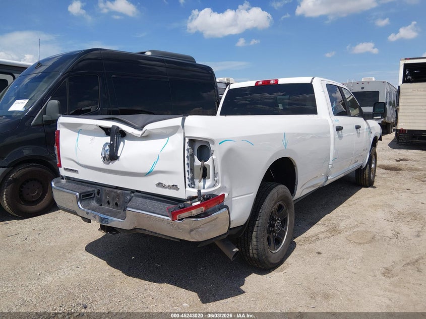 2024 Ram 3500 Ram Big Horn 4X4 8' Box white Lot 111045243020 Vin 3C63R3HL9RG265468