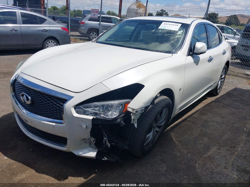 Vin: jn1by1ar9km585275, lot: 45740915, infiniti q70 3.7x luxe 20192