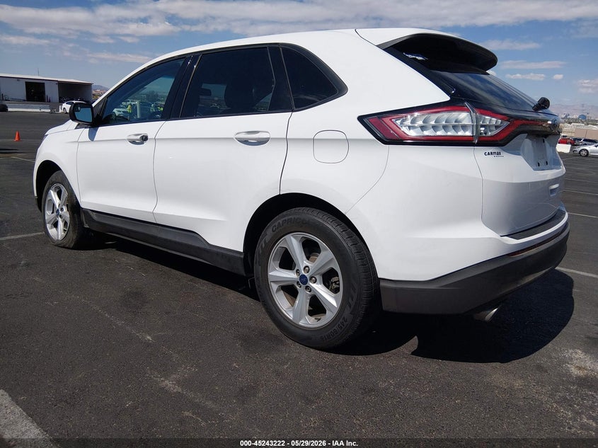 Vin: 2fmtk3g82fbb97308, lot: 45741013, ford edge se 20153