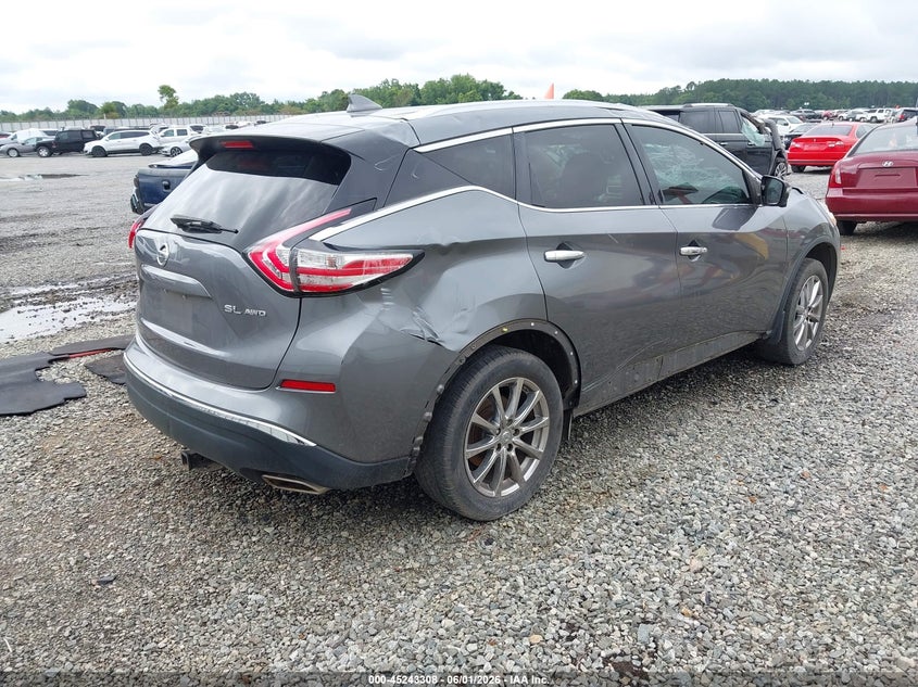 Vin: 5n1az2mhxgn153354, lot: 45741099, nissan murano sl 20164
