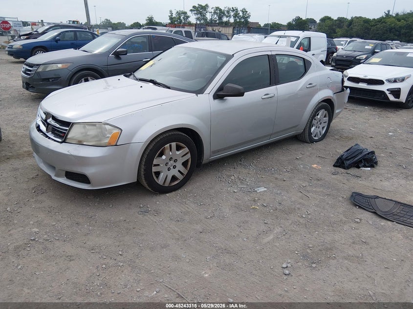 2012 Dodge Avenger 2.4 Se silver Lot 111045243315 Vin 1C3CDZAB2CN136163