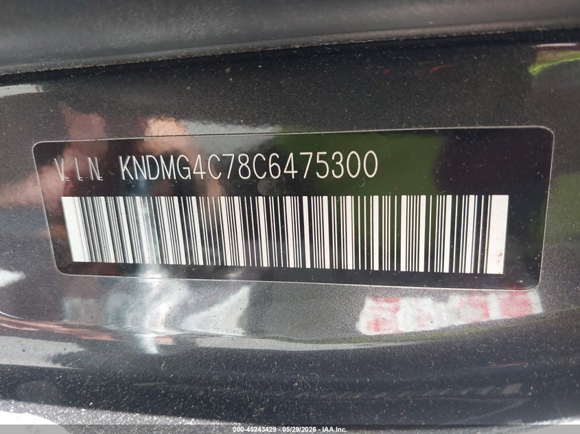 2012 Kia Sedona Lx VIN: KNDMG4C78C6475300 Lot: 45243429