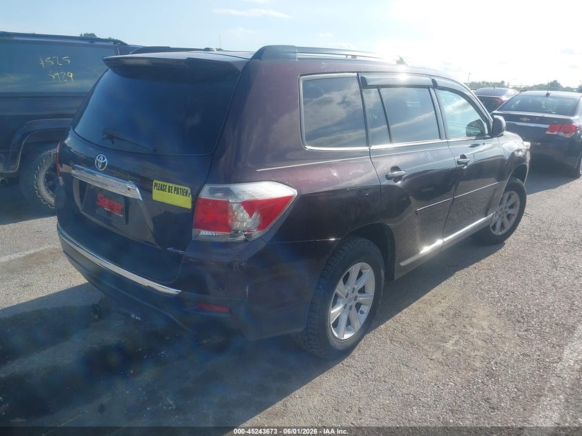 2012 Toyota Highlander 3.5 Se V6 brown Lot 111045243673 Vin 5TDBK3EH8CS133402