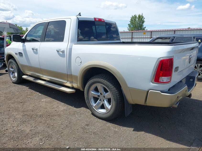 Vin: 1c6rr7pt2ds722240, lot: 45741767, ram 1500 laramie longhorn edition 20133