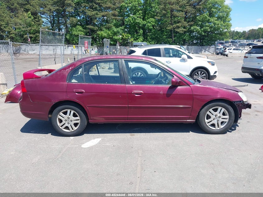 2003 Honda Civic Ex VIN: 2HGES267X3H555569 Lot: 45244448