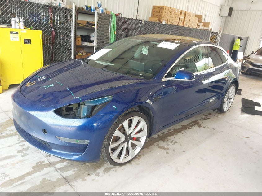 Vin: 5yj3e1eb2jf148426, lot: 45743480, tesla model 3 long range/performance 20182
