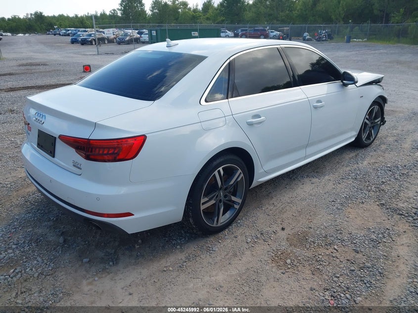 Vin: wauenaf4xhn016371, lot: 45743795, audi a4 2.0t premium 20174
