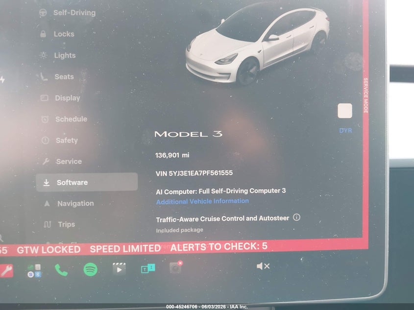 2023 Tesla Model 3 Rear-Wheel Drive VIN: 5YJ3E1EA7PF561555 Lot: 45246706