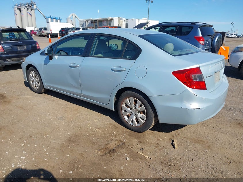 2012 Honda Civic 1.8 Lx grey Lot 111045246748 Vin 19XFB2F56CE310135
