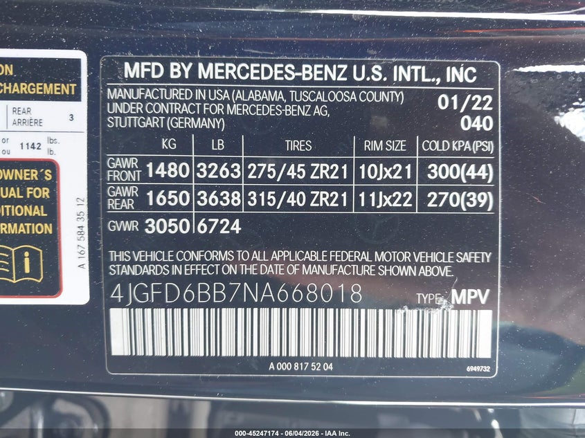 2022 Mercedes-Benz Amg Gle 53 Coupe 4Matic VIN: 4JGFD6BB7NA668018 Lot: 45247174