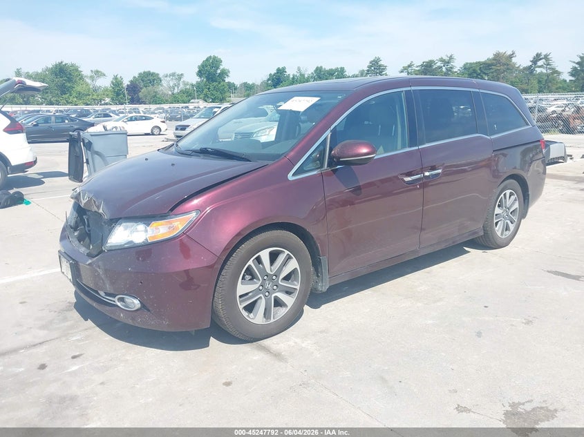 Vin: 5fnrl5h92fb049113, lot: 45745595, honda odyssey touring/touring elite 20152