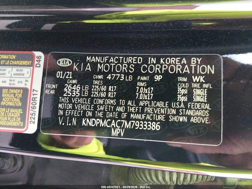 2021 KIA SPORTAGE SPORT UTILITY VEHICLE 2.4L I-4 DI, DOHC, VVT, 181HP